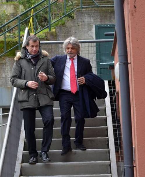 Ferrero e Carlo Osti, ds del club blucerchiato: nel pomeriggio, lo stesso Osti ha provato a chiudere la vicenda: 